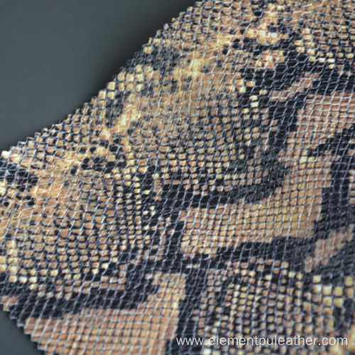 Snake skin synthetic PU leather for garment